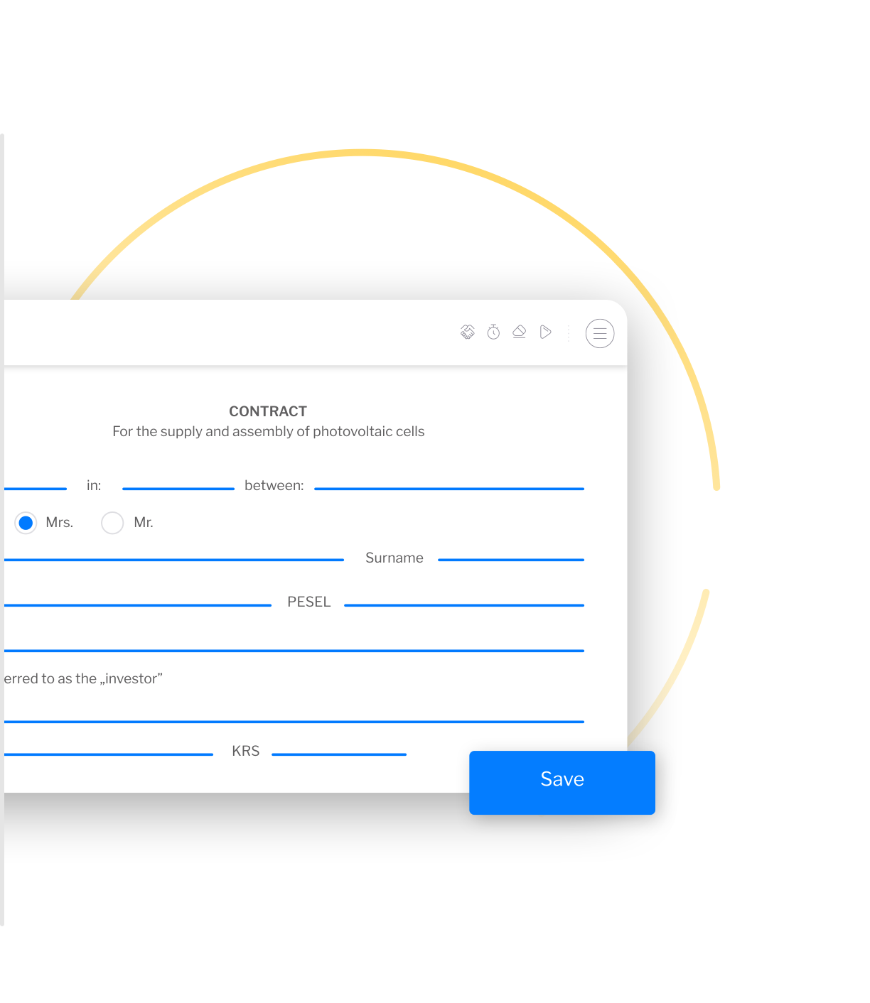 Image showing automated process of creating and signing a contract.