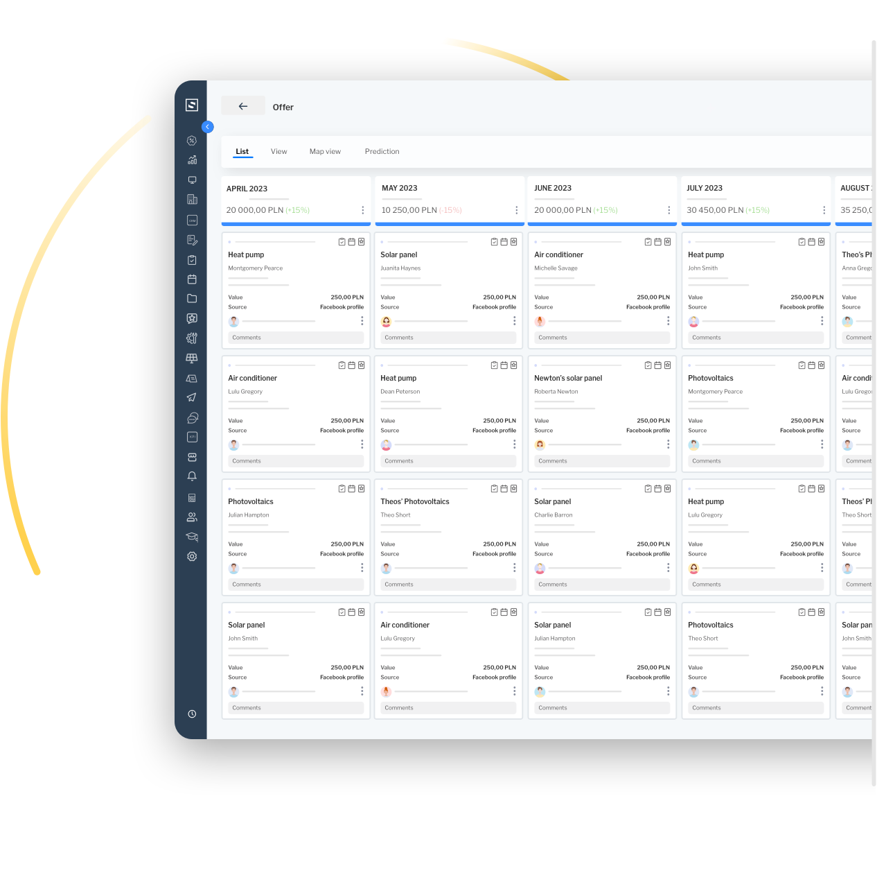 Automated CRM report generation feature within the Sales Presentation Tool.